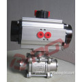 ss304 3pc welding pneumatically actuated ball valves with solenoid valve